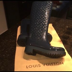 LV RAIN BOOTS navy blue